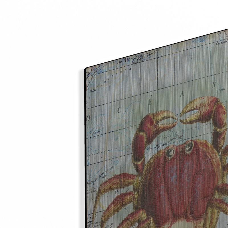 «Nautical Journey-d-crab» par Jean Plout, art mural en métal, H 24 po x l 16 po