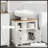 Farmhouse Under Sink Bathroom Cabinet With Double Doors, Storage Shelves, And U-Shaped Design For Space Efficiency, White