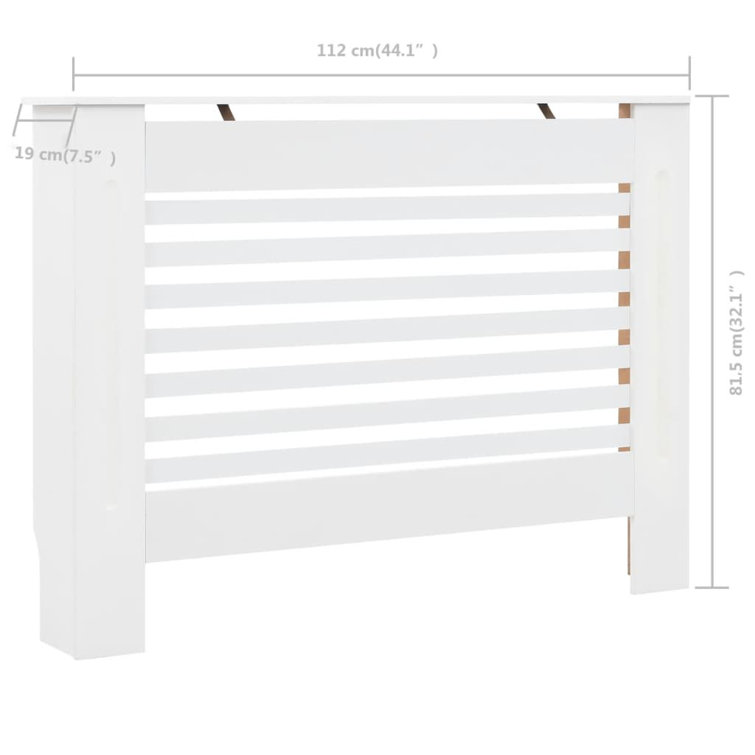  vidaXL Radiator Cover Heating Cabinet 44.1- White MDF, Easy  Assembly, Modern Slatted Design, Additional Shelf Space : Home & Kitchen