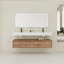 Meuble-lavabo mural 60 po avec lavabo double en résine, tiroir à fermeture en douceur et fixation à flotteur