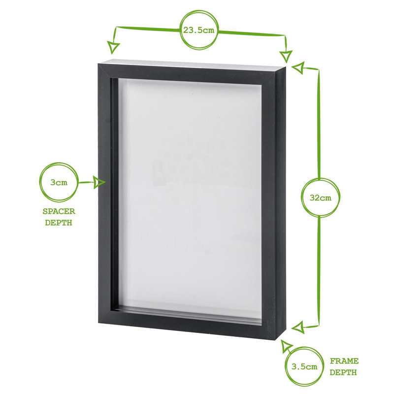 Nicola Spring - 3D Box Photo Frames, Black, 32cm H x 23.3cm W x 3.5cm D