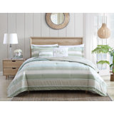 Tommy Bahama Serenity Green Cotton Reversible 5 Piece Comforter Set