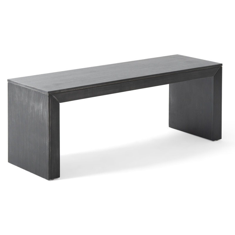 Banc en bois massif Oswisserie, Noir, H 18 po x l 48 po x P 15 po