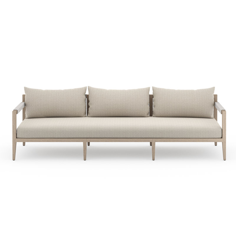 Sherwood Outdoor 3 - Seat Patio Sofa, Washed Brown, Faye Sand