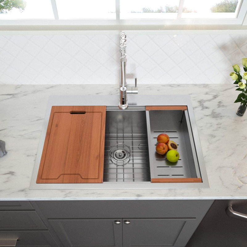 30'' L Drop-In Single Bowl Stainless Steel Kitchen Sink