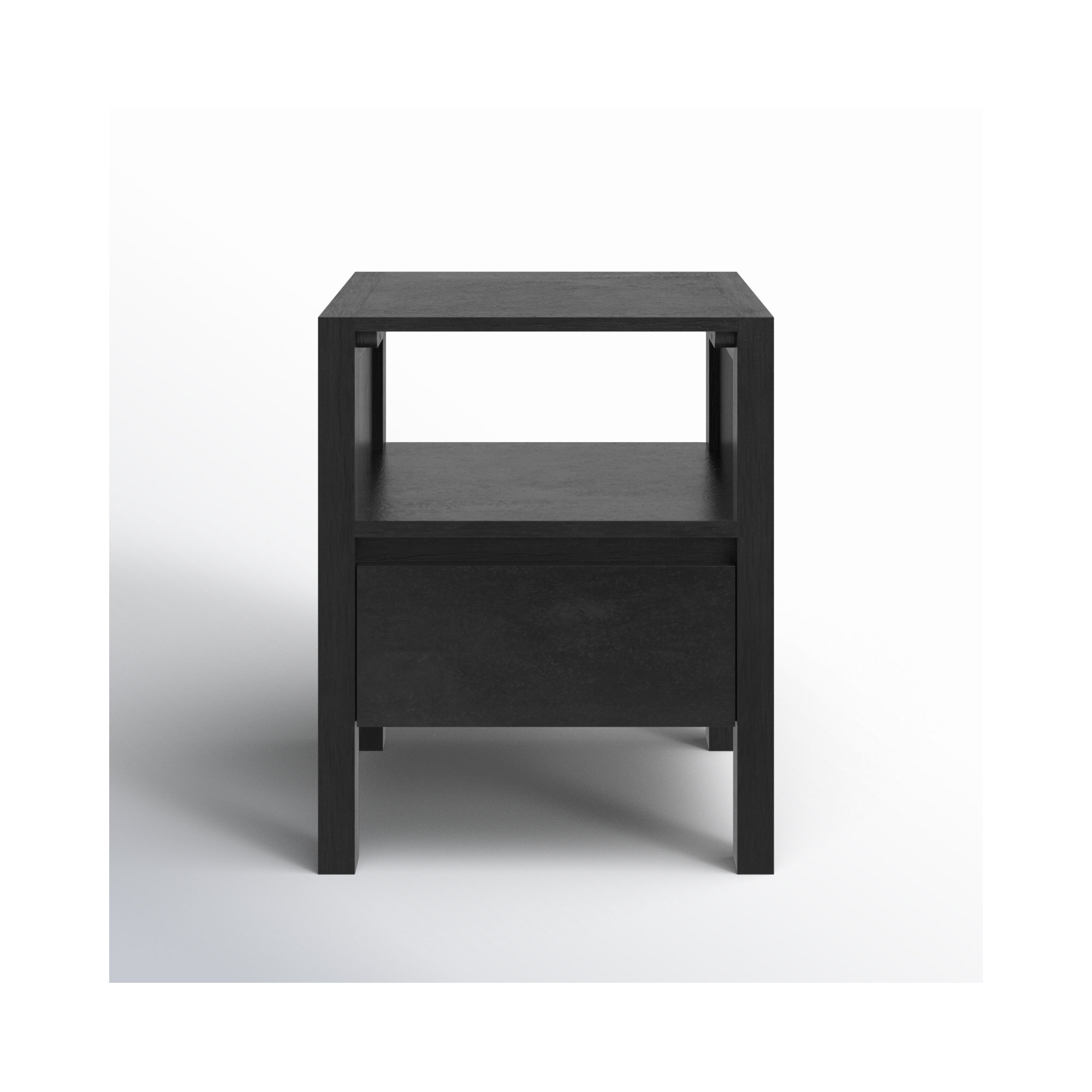 Stills 1 - Drawer Solid Wood 18" Nightstand, Black