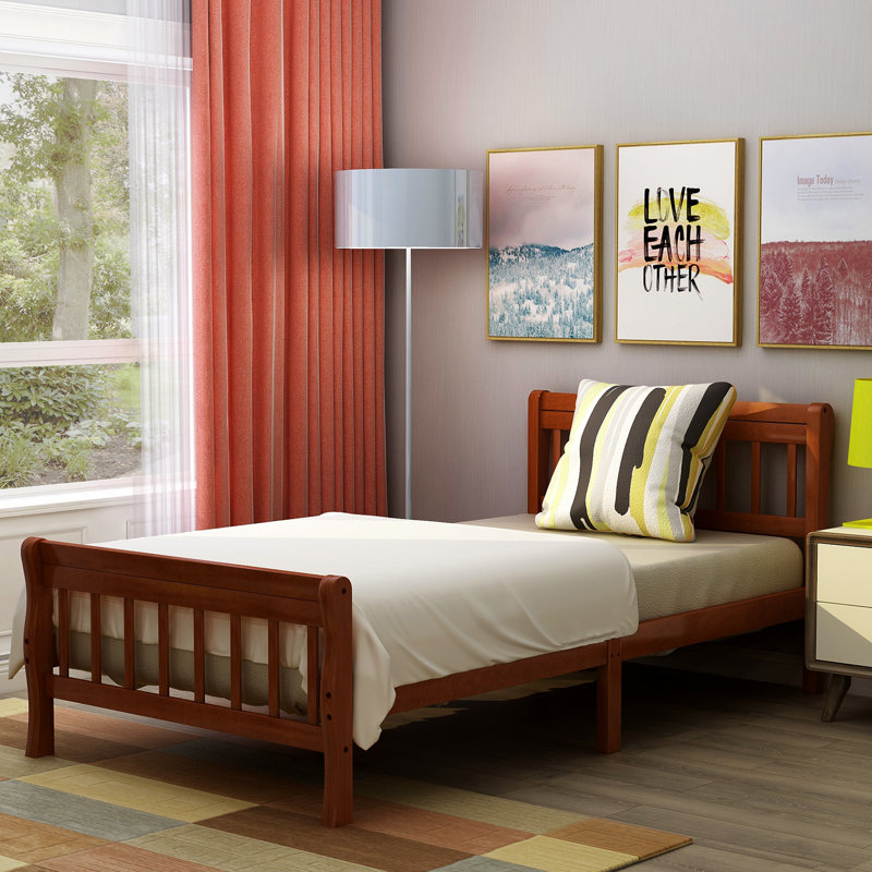 Wadsworth Twin Solid Wood Standard Bed, Oak