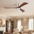 52 inch Flush Mount Low Profile Ceiling Fan with LED Lights and Remote Control, DC Motor, 3 Blades-69336432-69336436