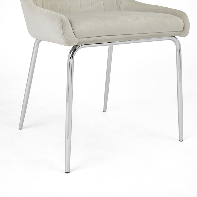 Postway 19'' H Tufted Upholstered Armchair, Dark Grey, Stainless Steel