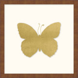 Gold Leaf Butterfly 4' Framed Graphic Art Print on Glass