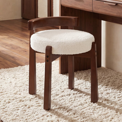 Repose-pieds rembourré avec dossier bas et fauteuil de coiffeuse moderne pour chambre à coucher / salon