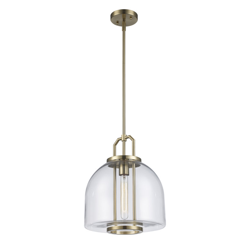 Benda 1 - Light Dome Pendant, Antique Gold, 14.75" H x 11.8" W x 11.8" D