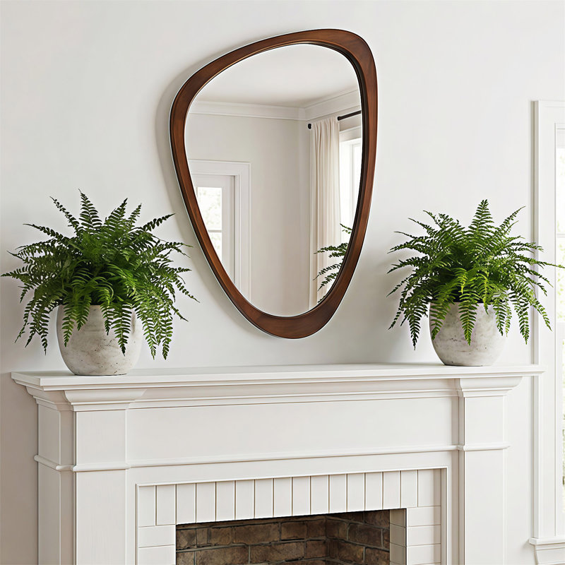 Miroir décoratif, Noir / noyer foncé, 30,01 po x 20,01 po