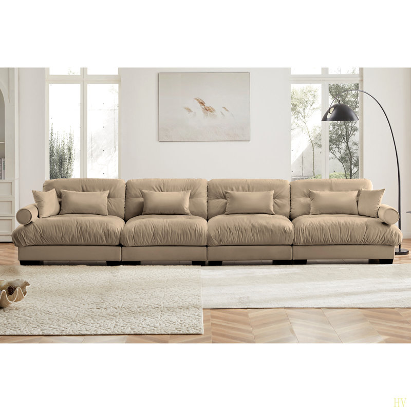Canapé modulaire en velours surdimensionné Comfort, Velours brun