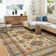 Machine Washable Rugs Bohemian Non-Slip Low Pile Rubber Backing Indoor Area Rug for Living Room Bedroom Kitchen Dining Room
