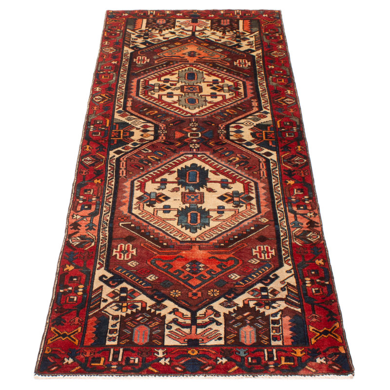 Tapis crème Anadol noué à la main de conception unique 3 pi 11 po x 9 pi 5 po