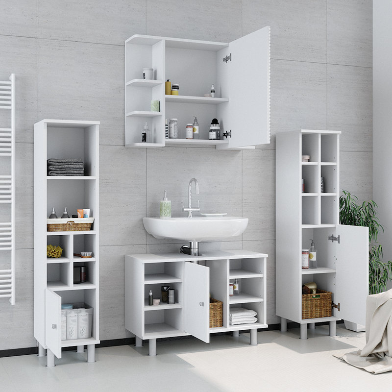 Bodan 800mm Free-Standing Single Vanity Base, White