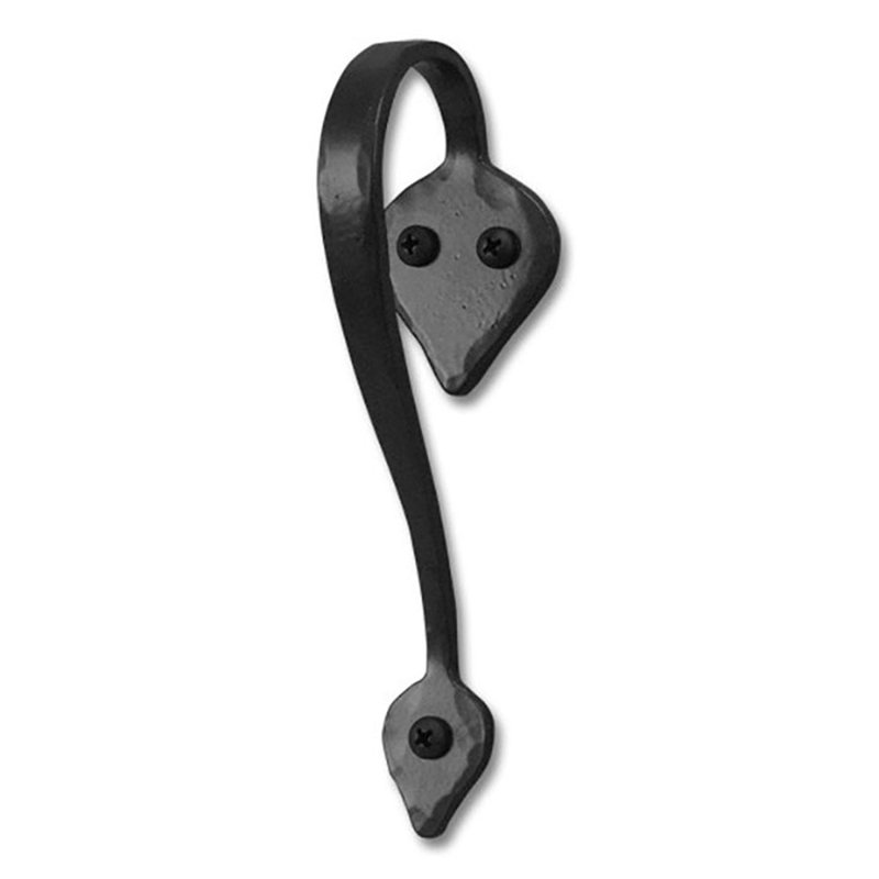 Hand Forged Spade Loop Door Handle, Black