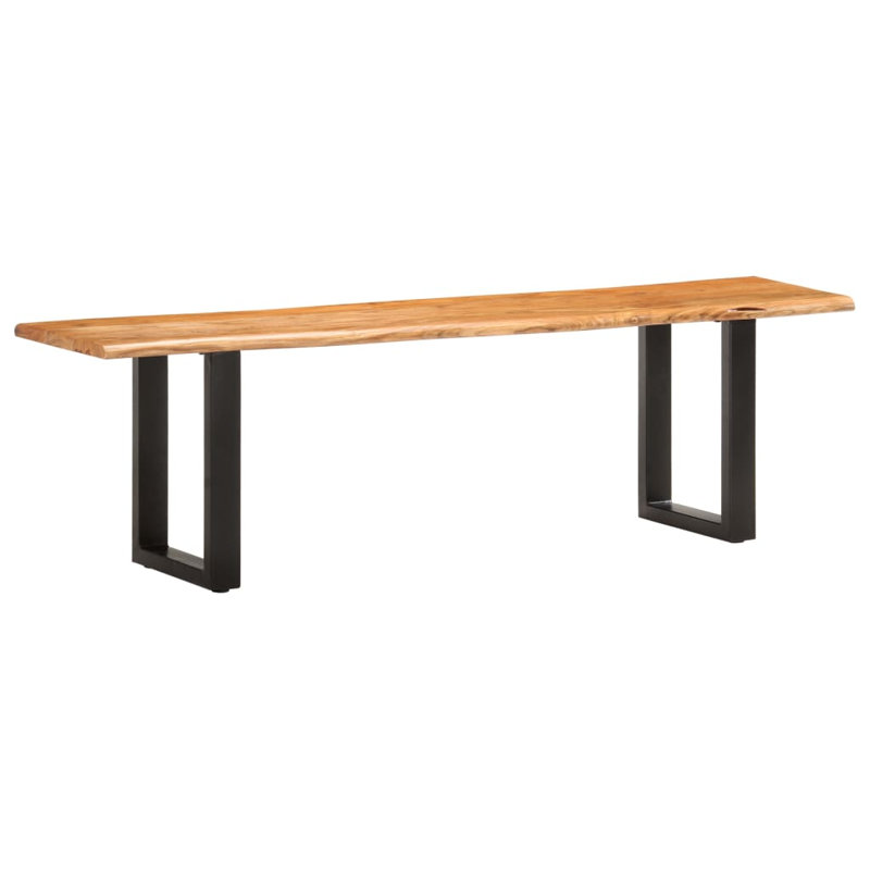 Englert Solid Wood Bench, Brown /Black, 45cm H x 110cm W x 35cm D