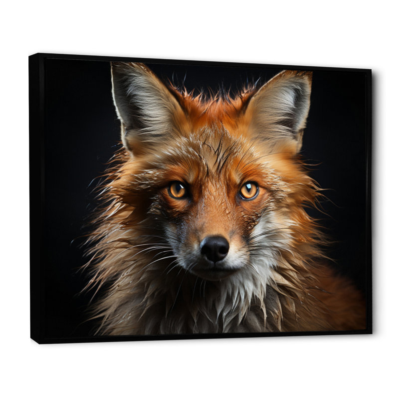 Bethe Fox Portrait - reproduction, H 12 po x l 20 po x P 1 po, Cadre flottant noir