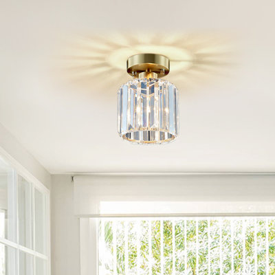 Osaze 1-Light 11cm Modern Crystal Semi Flush Mount Ceiling Light