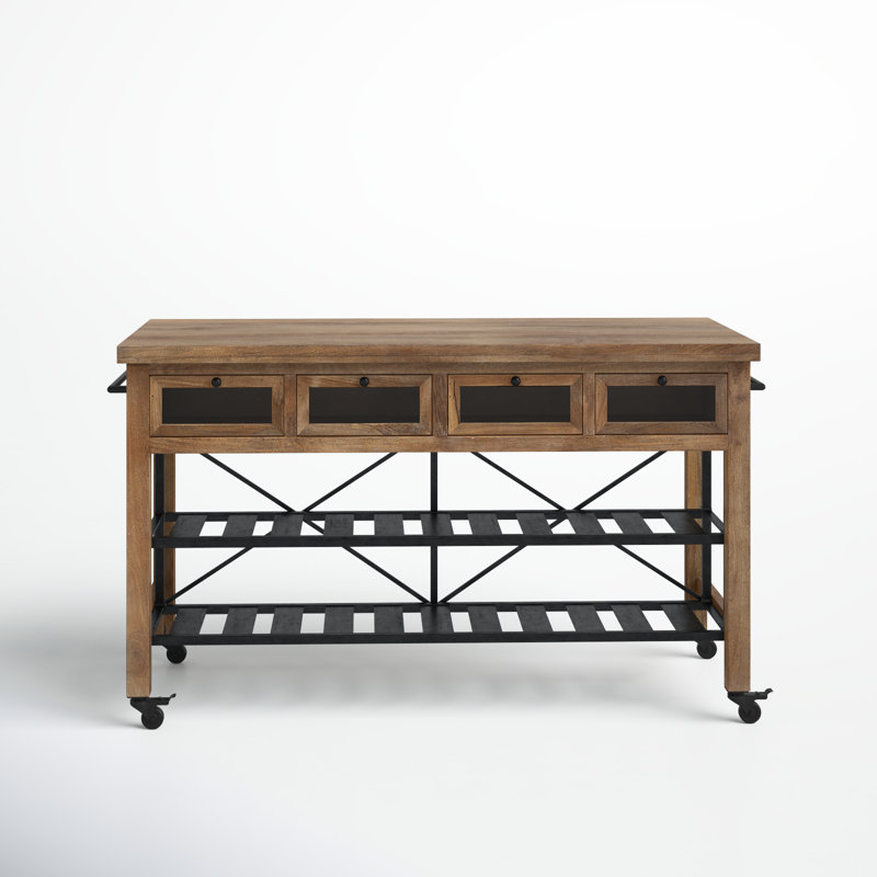 Cadhla Solid Wood Kitchen Island