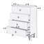 Meuble de chambre à coucher moderne de conception moderne 1 pièce crème 4 tiroirs avec plateau en faux marbre