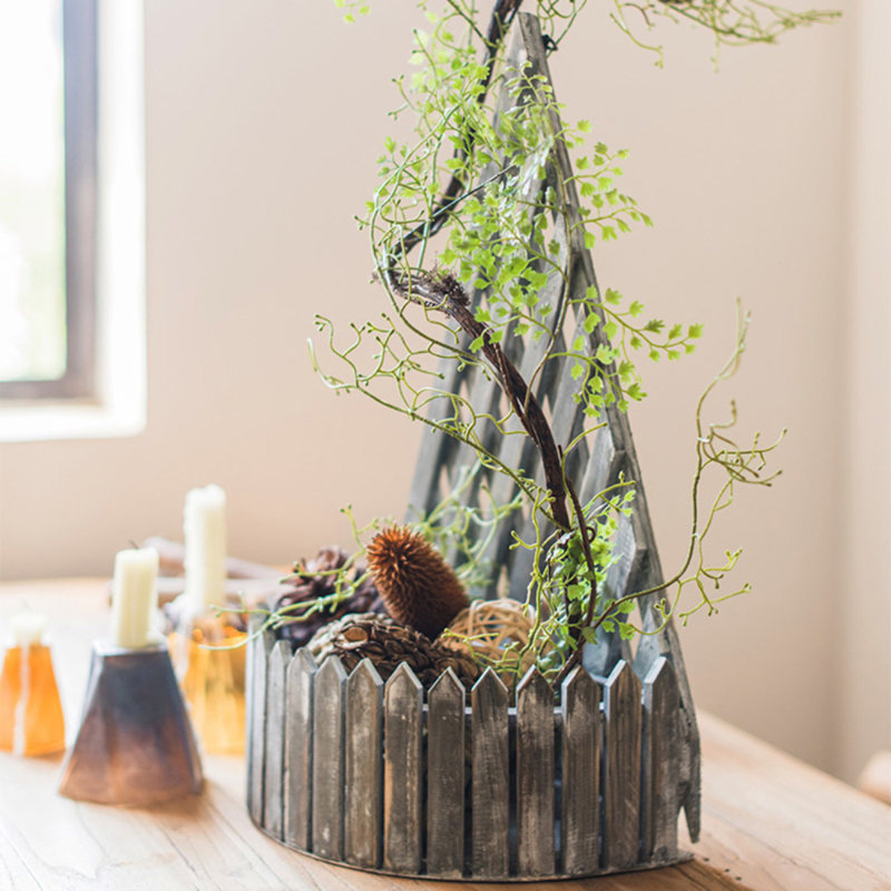 Pot à fleurs en bois Aira, H 14,4 po x l 7,4 po x P 4 po