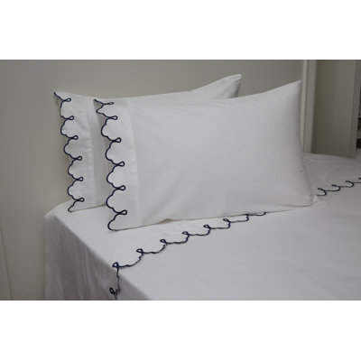 Scalloped 100% Cotton Standard Sheet Set
