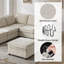 Talani Modern 6 Seater Slipcovered Corner Sofa with Hidden Storage-422855697