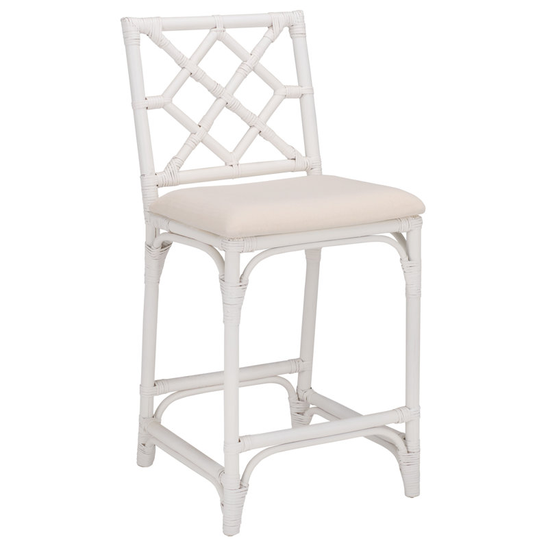 Bhumi Barstool with Cushion, White