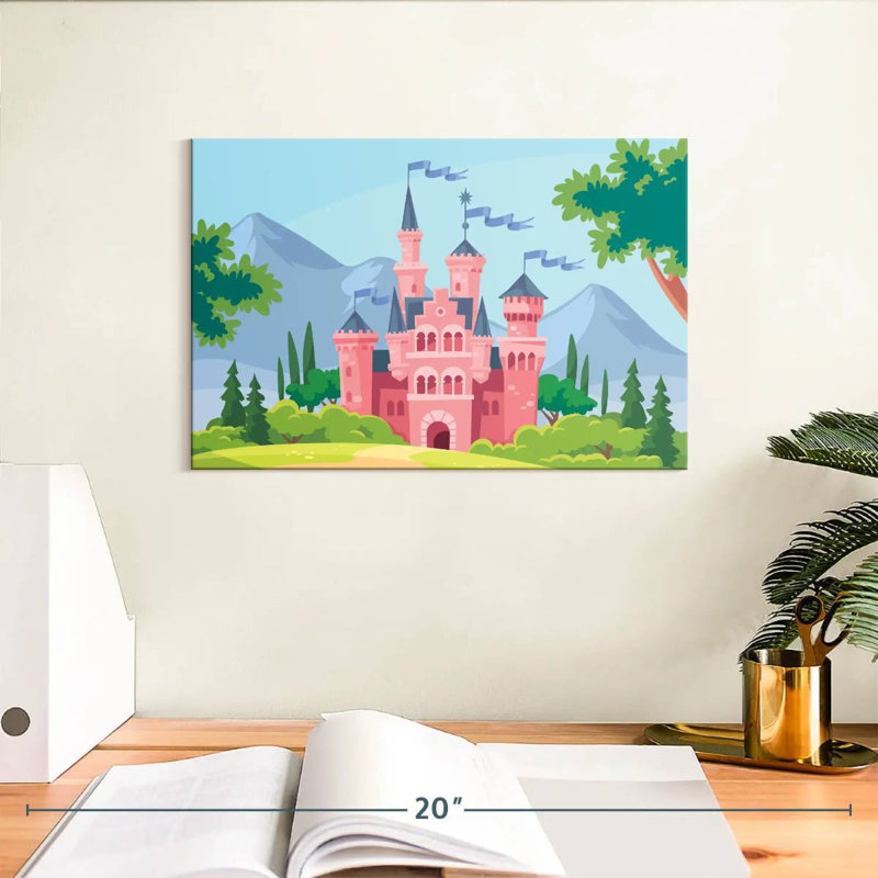 Château de conte de fées rose, H 8 po x l 12 po