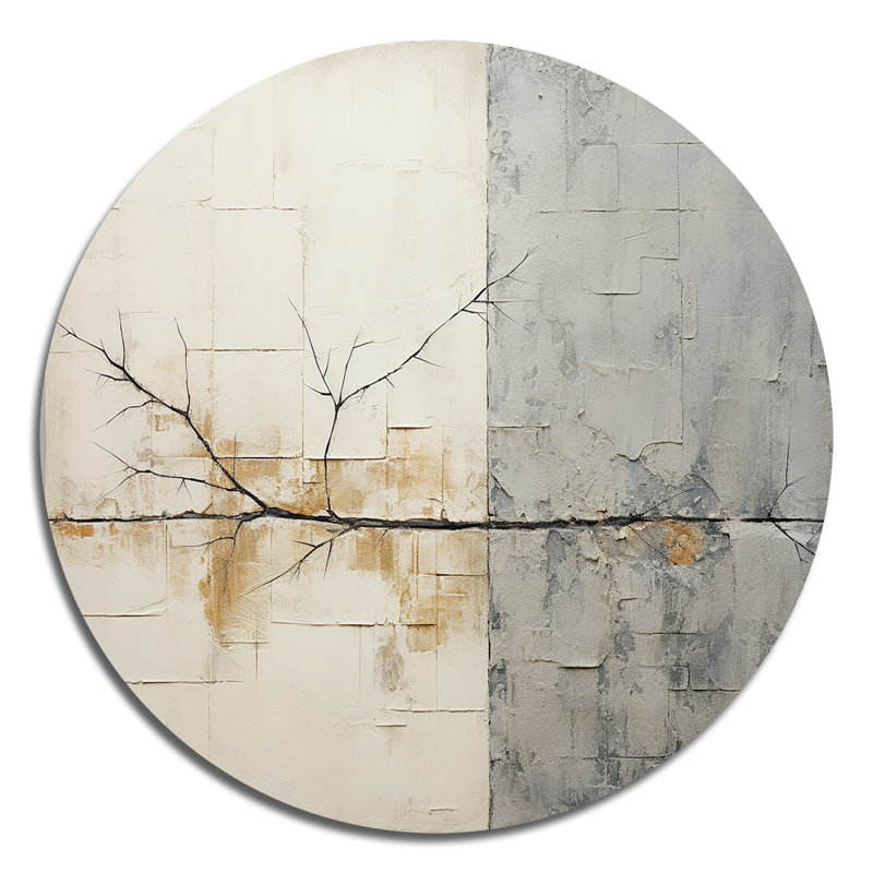 Malvern - Art abstrait rond en métal, H 16 po x l 16 po