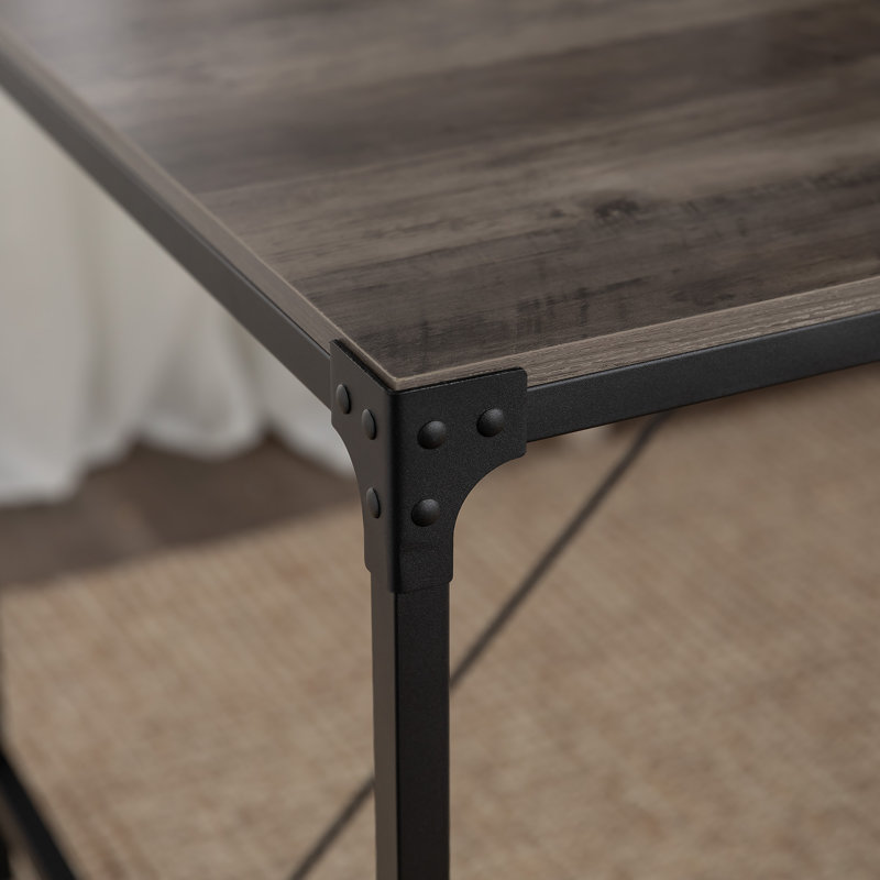 Metal Base Dining Table, Gray Wash