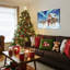Santa Reindeer Cabin Canvas Wall Art-121121997