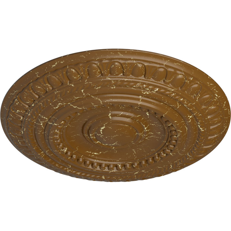 Médaillon de plafond H 15,75 po x l 15,75 po x P 1,5 po Artis, Craquelure topaze fumée