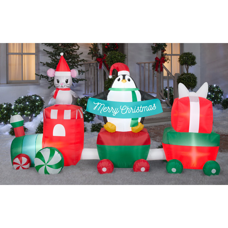 Scène de train de Noël Airblown