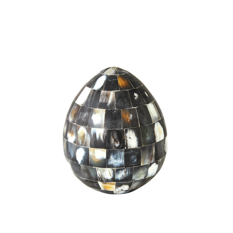 Horn Egg-Black-Med, 6.25" H x 5.25" W x 5.25" D, Black