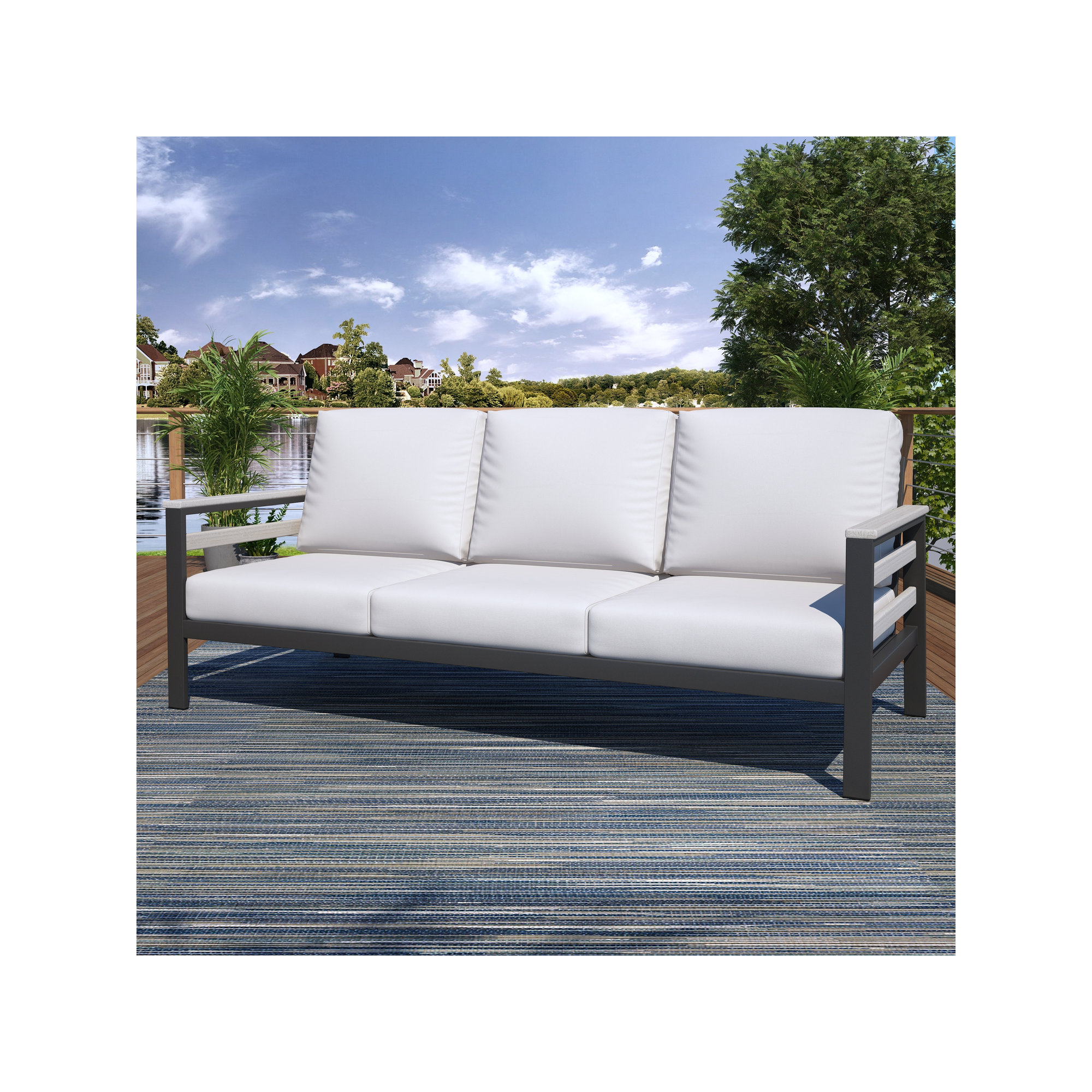 Townsend 7 - Person Patio Conversation Set with Sunbrella® Cushions, Sunbrella Canvas Natural