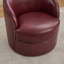 Fauteuil d'appoint pivotant en cuir rouge foncé foncé, pivotant à 360 ° et fauteuil Mid-Century moderne pour le salon / bureau-1408048370