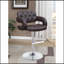 Tabouret de bar réglable brun et chrome