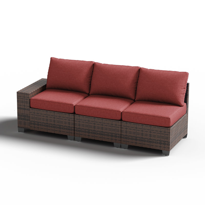 Patio Safo pour 3 personnes avec coussins, Rouge