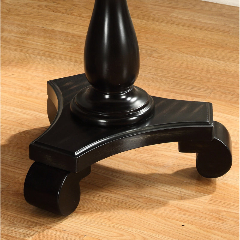 Table d'appoint ronde noire 26 po, base piédestal, table d'appoint 26,5 po noire, Noir