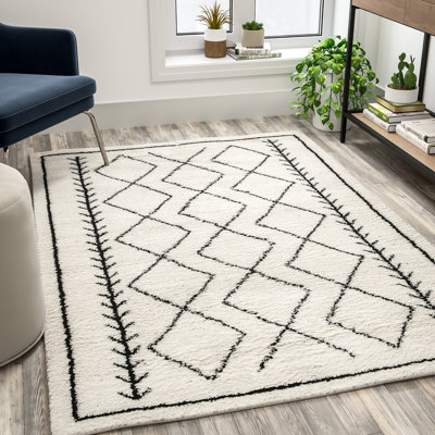 Tapis à poil long géométrique Campuzano