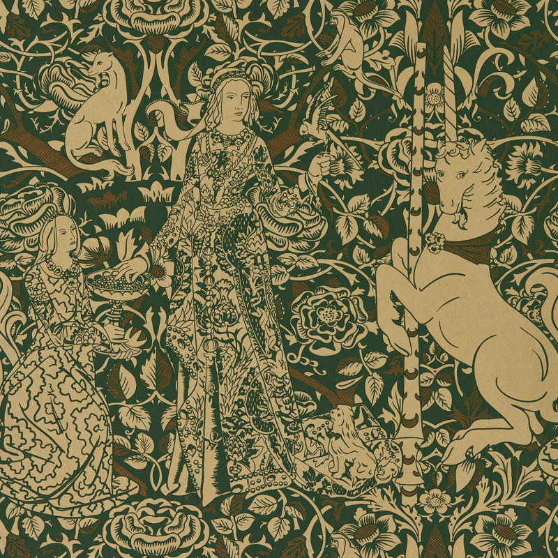 Giles Deacon Aurelia's Grail Wallpaper, Gobelin Green/Bronze