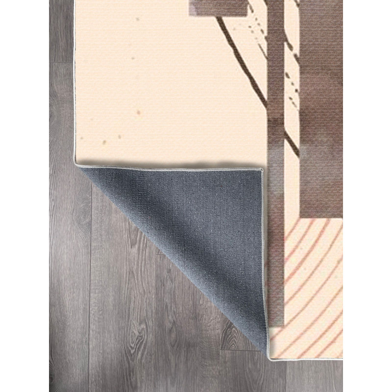 Performance Cotton Washable Geometric Indoor / Outdoor Rug, Rectangle 3'11" x 6'7"