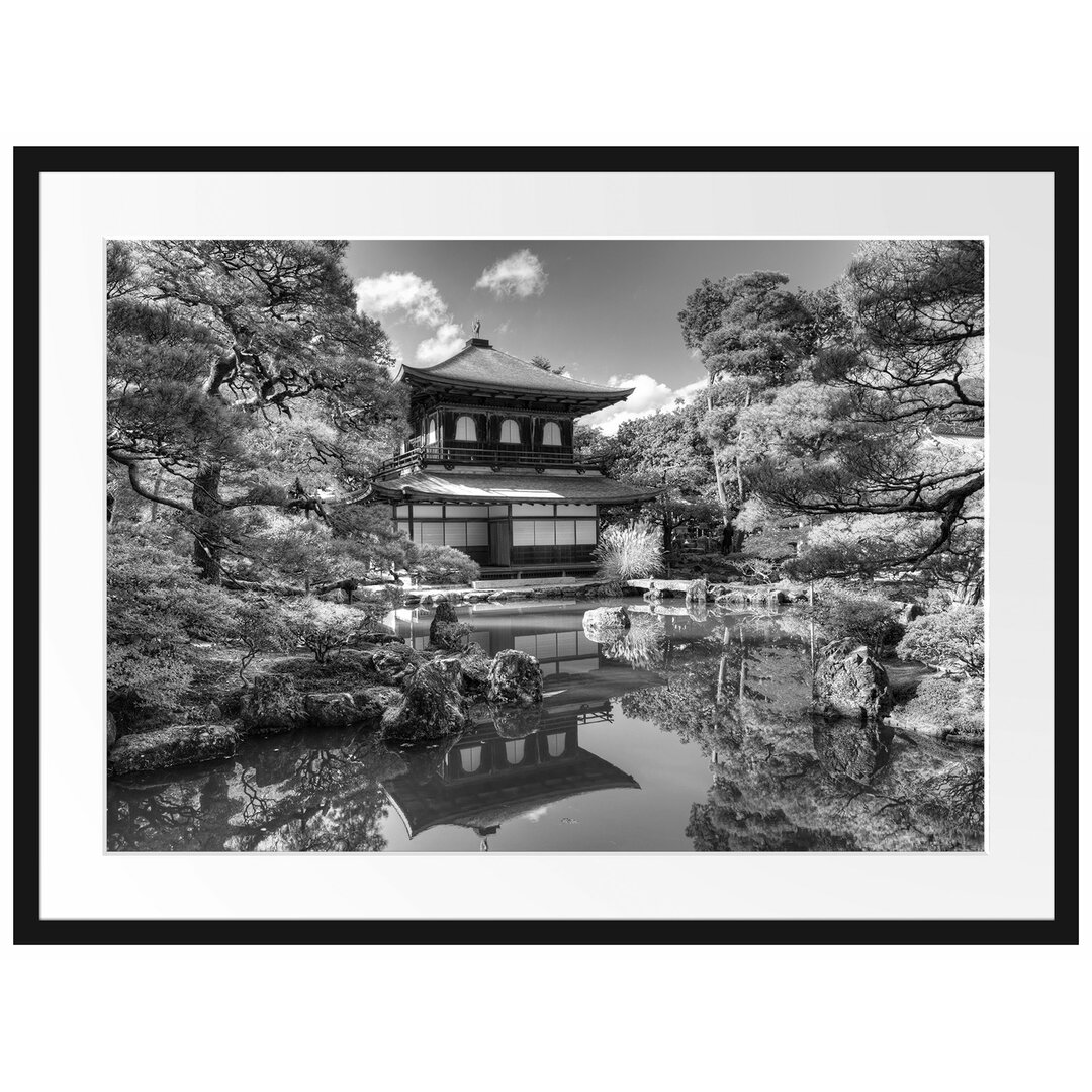 Gerahmtes Poster Ginkaku-Ji-Tempel in Kyoto