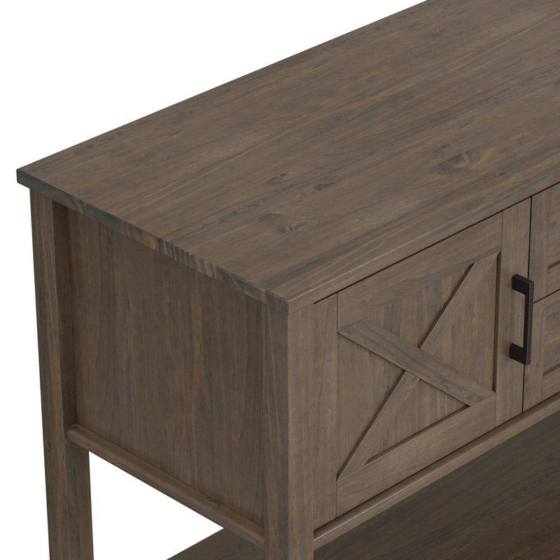 Ela 48'' Smoky Brown Solid Wood Console Table with Storage