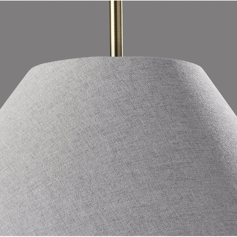 Luminaire suspendu simple en mélange de polyester à 1 lumière Finley, Gris