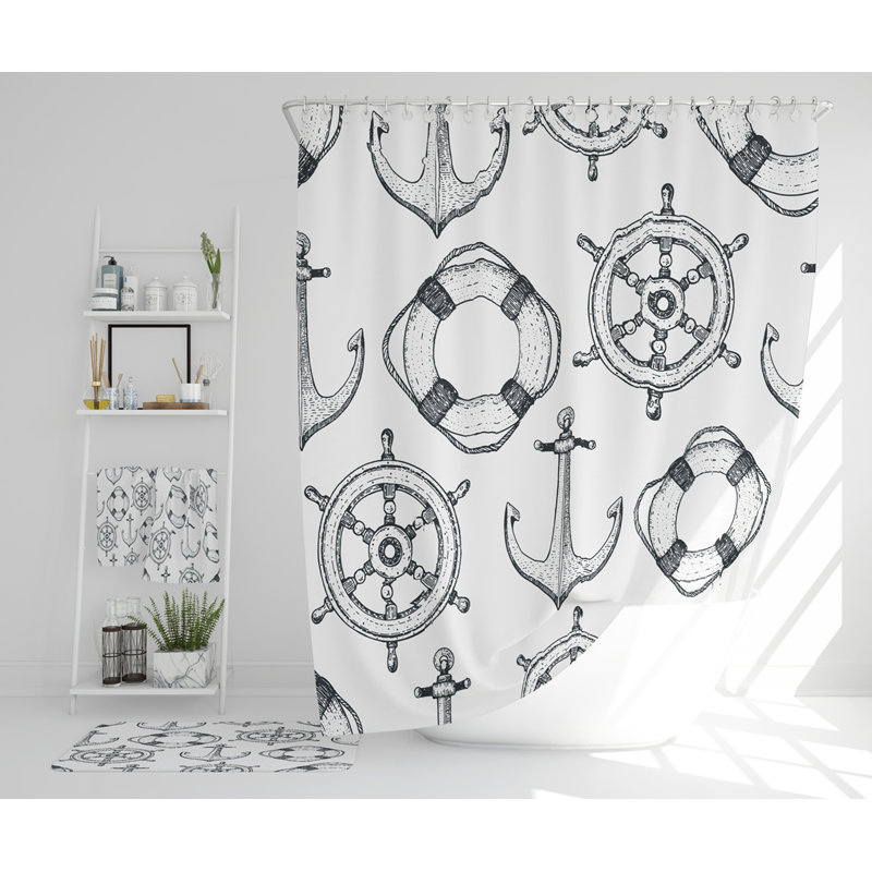 Neley Polyester Shower Curtain Set